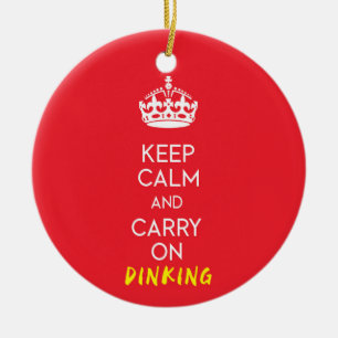 Pickleball Keep calm and carry on with custom text Ceramic Tree Decoration