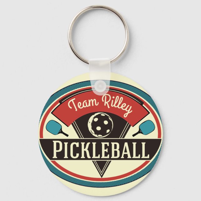 Pickleball Key Chain - Vintage Design (Front)