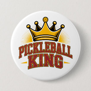 Pickleball King 7.5 Cm Round Badge