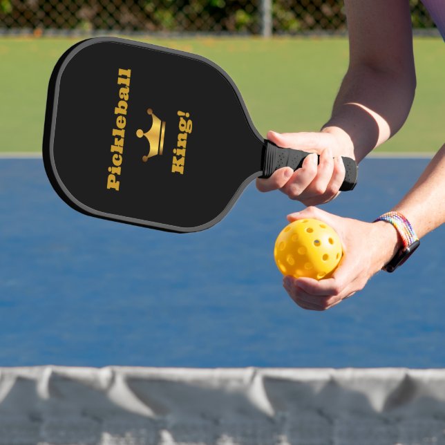 Pickleball King black/gold paddle - personalise (Insitu)