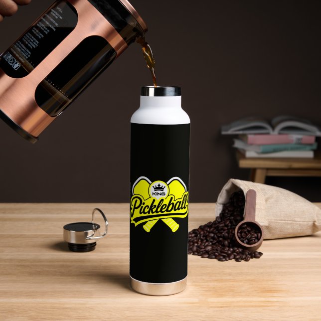 Pickleball King Champion Water Bottle (Coffee (Rotated))