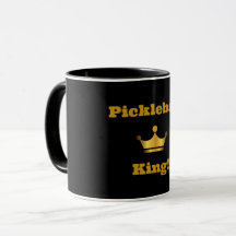 Pickleball King coffee mug - black & gold