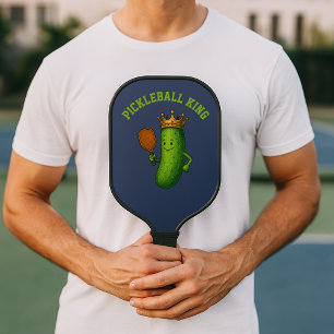 Pickleball King Funny Pickle & Crown Template Paddle