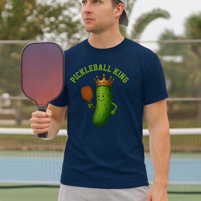 Pickleball King Funny Pickle & Crown Template T-Shirt (Creator Uploaded)