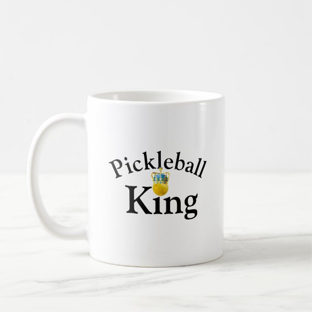 Pickleball King, Yellow Pickleball Wearing A Crown Coffee Mug (Left)