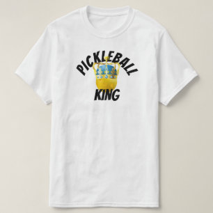 Pickleball King, Yellow Pickleball Wearing a Crown T-Shirt