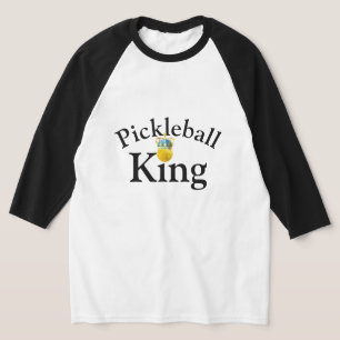 Pickleball King, Yellow Pickleball Wearing A Crown T-Shirt