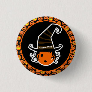 Pickleball Kitchen Witch Cute Pickleball Halloween 3 Cm Round Badge