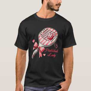 Pickleball Lady Pink Pickleball Coquette Pink Bow T-Shirt
