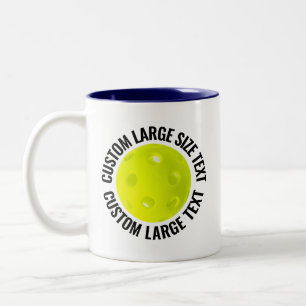 Pickleball & Large Text NAVY BLUE 11oz Custom Two-Tone Coffee Mug