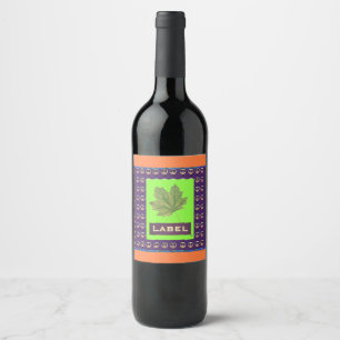 Pickleball Leaf Customise Wine Label