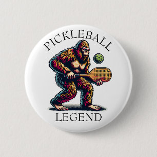 Pickleball Legend Funny Bigfoot 6 Cm Round Badge