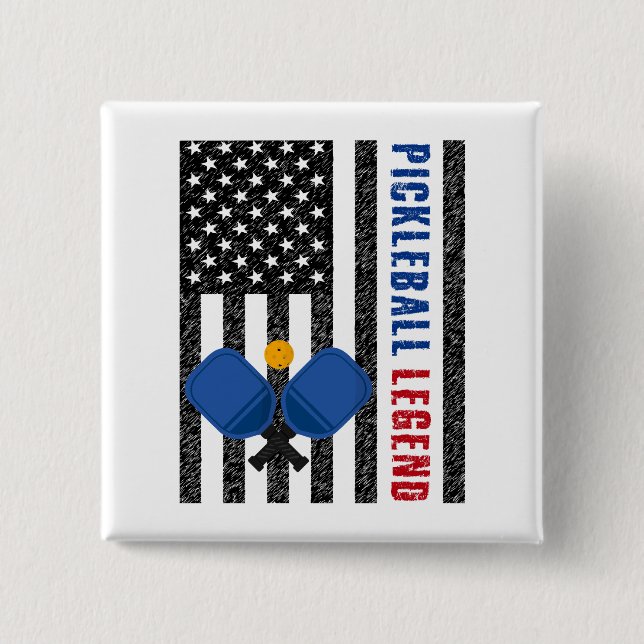 Pickleball Legend USA 15 Cm Square Badge (Front)