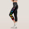 Pickleball Leggings Grey Rainbow Crop Capri