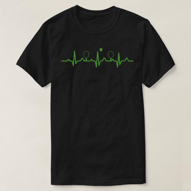 Pickleball Life Heartbeat EKG T-Shirt (Design Front)