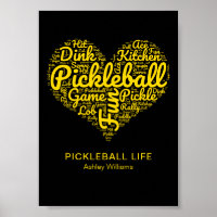Pickleball Life Word Art Typography Personalised