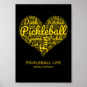 Pickleball Life Word Art Typography Personalized Poster