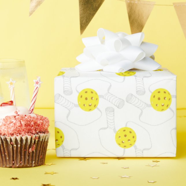 Pickleball Line Art Wrapping Paper (Birthday Party)
