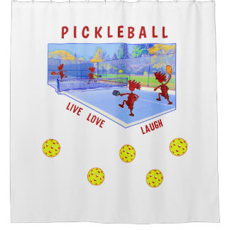 Pickleball Live Love Laugh Shower Curtain
