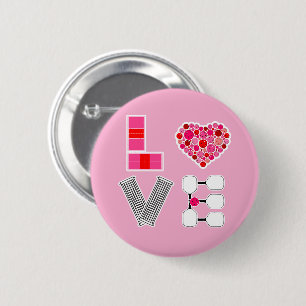 Pickleball Love Heart Court Balls Paddles Pink Red 6 Cm Round Badge
