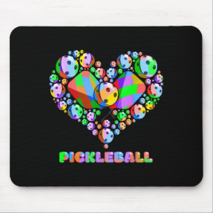 Pickleball love heart funny colourful paddle sport mouse mat