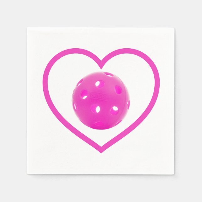 Pickleball love pink pickle ball sport pink napkin (Front)
