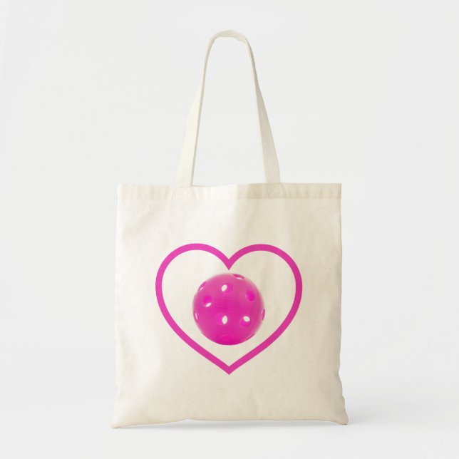 Pickleball love pink pickle ball sport pink tote bag (Front)