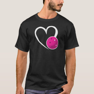 Pickleball Love White Heart Purple Pickleball T-Shirt