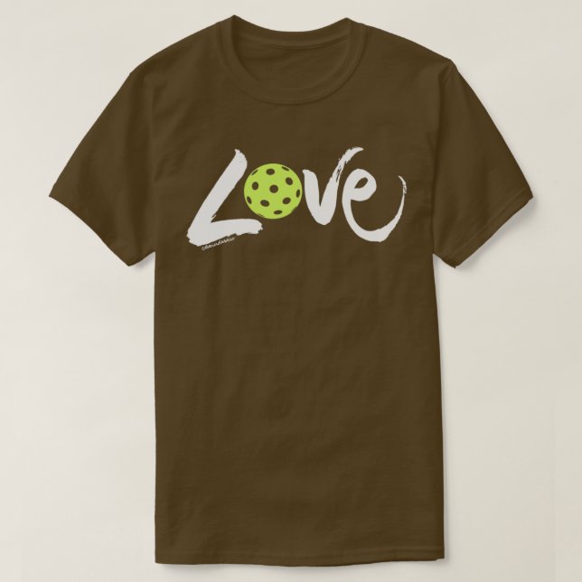 Pickleball Love white lettering T-Shirt (Design Front)