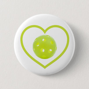 pickleball love yellow pickle ball 6 cm round badge