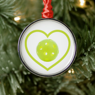 pickleball love yellow pickle ball metal tree decoration