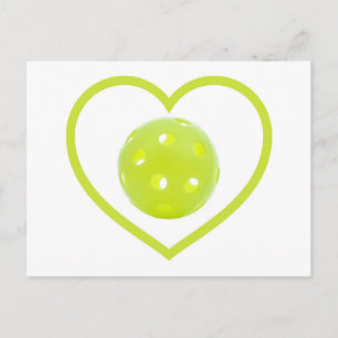 pickleball love yellow pickle ball postcard