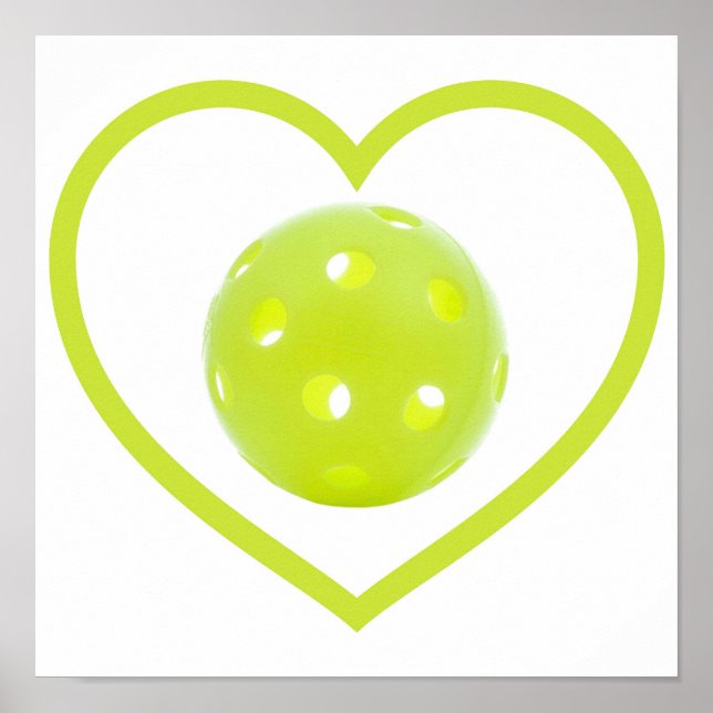 pickleball love yellow pickle ball poster (Front)
