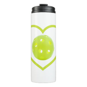 pickleball love yellow pickle ball thermal tumbler