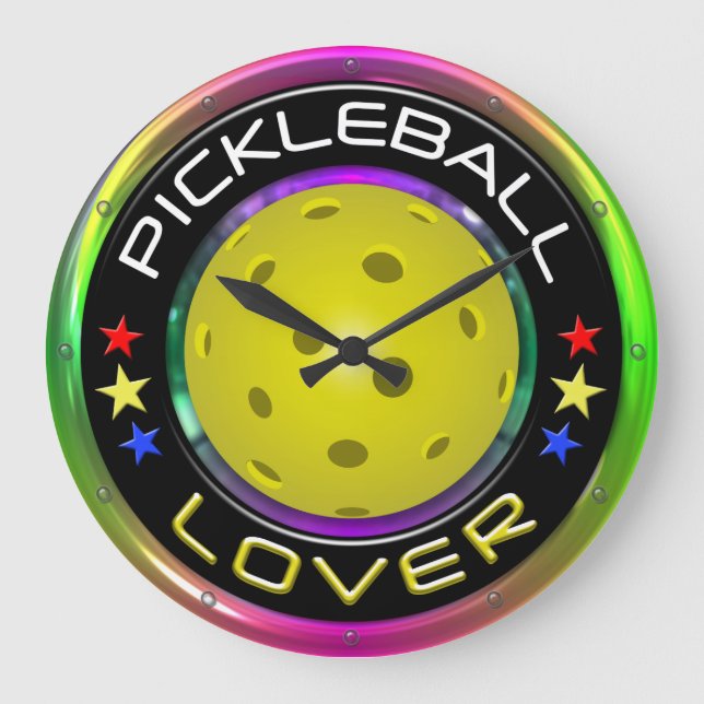 Pickleball Lover 1R Options Large Clock (Front)