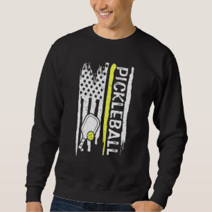Pickleball Lover American Flag US Sports Sweatshirt