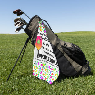 Pickleball Lover In My Head I'm Playing Pickleball Golf Towel