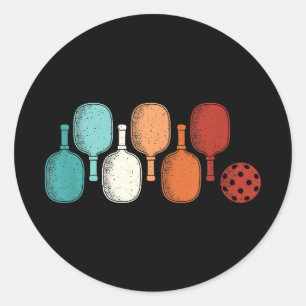 Pickleball Lover Retro Paddle Sport Vintage Classic Round Sticker