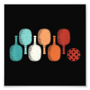 Pickleball Lover Retro Paddle Sport Vintage Photo Print