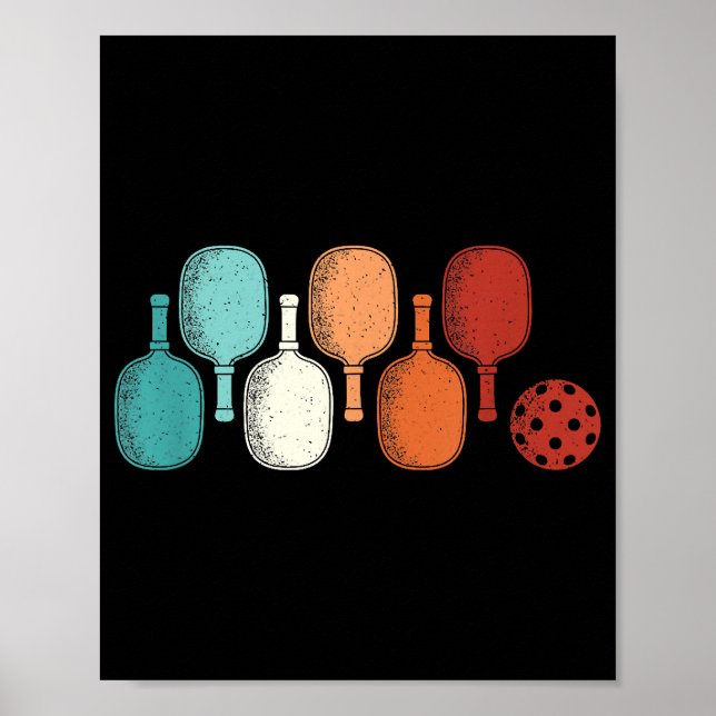 Pickleball Lover Retro Paddle Sport Vintage Poster (Front)