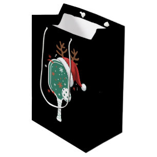 Pickleball Lover Sports Christmas Santa Hat Medium Gift Bag