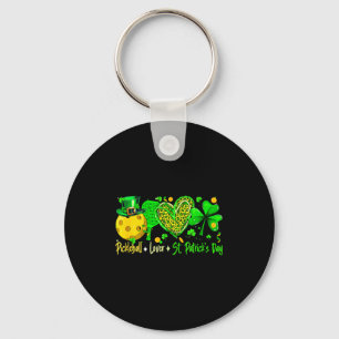 Pickleball lover st. patrick's day player team key ring