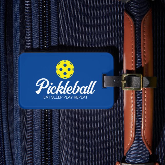 Pickleball lover travel luggage tag for bags (Front Insitu 4)