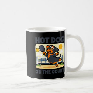 Pickleball lover wiener dachshund hot dog on the coffee mug