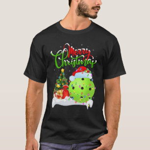 Pickleball Lover Xmas Decorations Santa Pickleball T-Shirt