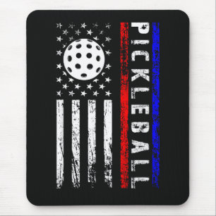 Pickleball Lovers 4th of July American Flag Mouse Mat