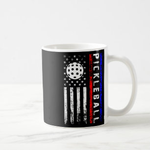 Pickleball Lovers 4th Of July American Flag Pickle Coffee Mug