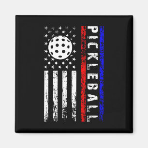 Pickleball Lovers 4th Of July American Flag Pickle Magnet