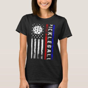 Pickleball lovers 4th of july american flag pickle T-Shirt