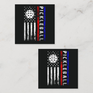 Pickleball Lovers 4th of July American Flag Square Business Card
